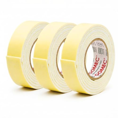 Image of Double-Sided Foam Tape 3mtr X 24mm - Strong Mounting, Shock Absorbing, Multi-Surface Adhesive Tape for Home, Office, Decor & Automotive - No Drilling, Clean Finish (3mtr X 24MM (Pack of 3))