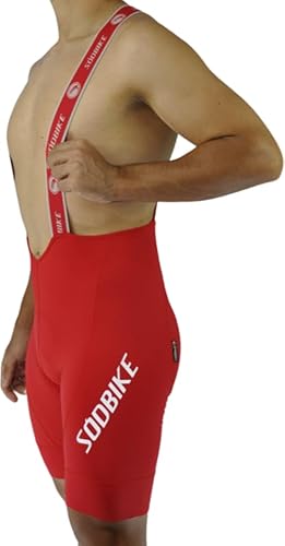 BRETELLE MASCULINO CICLISMO PREMIUM VERMELHO, SÓDBIKE, FORRO GEL E ESPUMA MISTO (M)