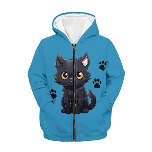 Boys Girls Long Sleeve Hoodies Zip Up Hoodie Sweatshirt Cute Sweatshirt with Pockets Pullover Tops Age 6-14