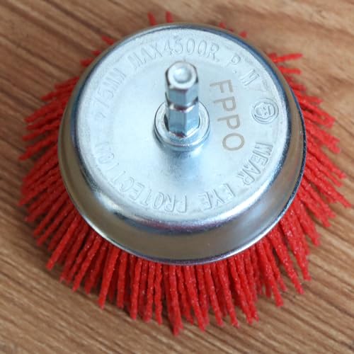 Fppo 3Pcs 3 Inch Assorted Cup Brushes Abrasive Wire Nylon Cup Brush thumb #3