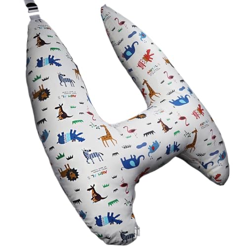 NLKDQN 子供の車のヘッドレストの枕車の肩枕の後部首枕快適な睡眠プロダクト多機能の枕のふわふわのクッシ ョン子供大人年配者の一般目的洗濯できるカバーを取付けること容易な (55x66cm,1個) (11)