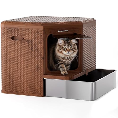 Gradner Pet Maison de Toilette pour Grand Chat, Bac à Litière pour Chat XXL Anti Odeur, Caisse...