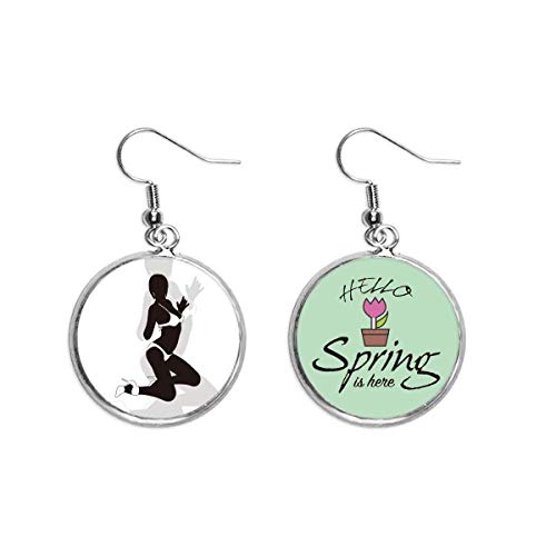 Pendientes de primavera con colgante de chica bikini para mujer
