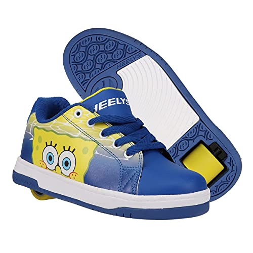 HEELYS Split Spongebob (Little Kid Big Kid Adult) Blue Yellow White 5 Big Kid, 5 Men s, 6 Women s M