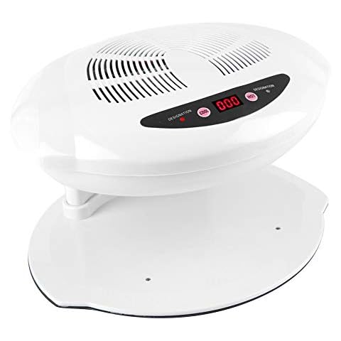 Nail Dryer, Hot & Cold Air Nail Dryer Warm-Cool Nail Polis Drying Fan Manicure Tool Nail Varnish Dryer Machine Nail Polish Dryer For Regular Nail Polish White UK Plug 220v Cover