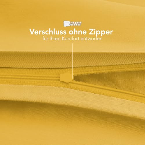 Dreamzie - Kissenbezug 40x70cm - 2er Set - 100% Baumwolle - Gelb – Ansicht 4