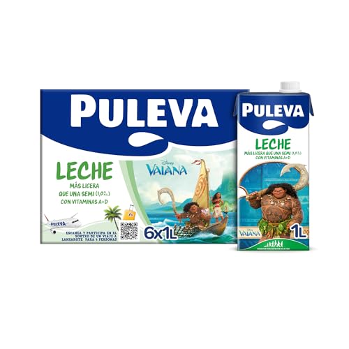 Puleva - Leche Semidesnatada con Vitaminas A + D, Fuente de Calcio, Sin Gluten, Sin Azúcar Añadido, Edición Especial - Pack 6x1L
