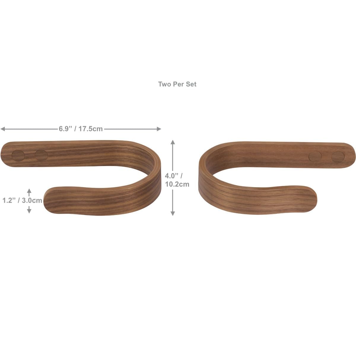 Holz-Vorhanghalter, Sperrholz, U-förmige Haken, Raffhalter für Wand, 2 Stück