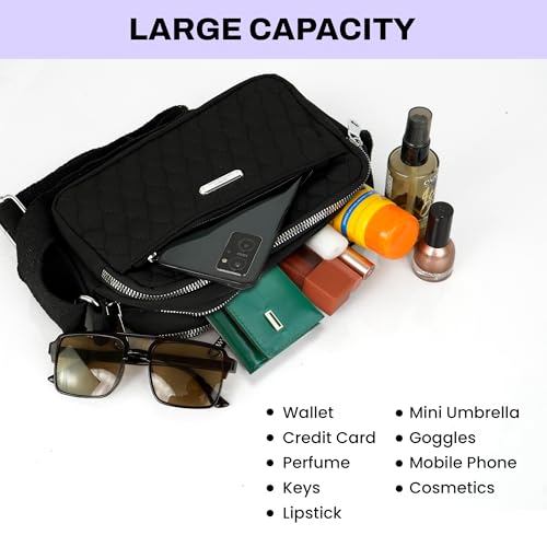 Image of Storite Women Sling Bag Crossbody Purse | Stylish PU Leather Mini Shoulder Bag for Ladies | Compact Travel Side Bag with Zipper | Daily Use Handbag