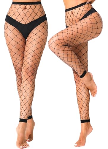 2 Pairs Black Footless Fishnet Stockings for Women High Waist Fishnets Fishnet Tights Sexy Stockings for Women3