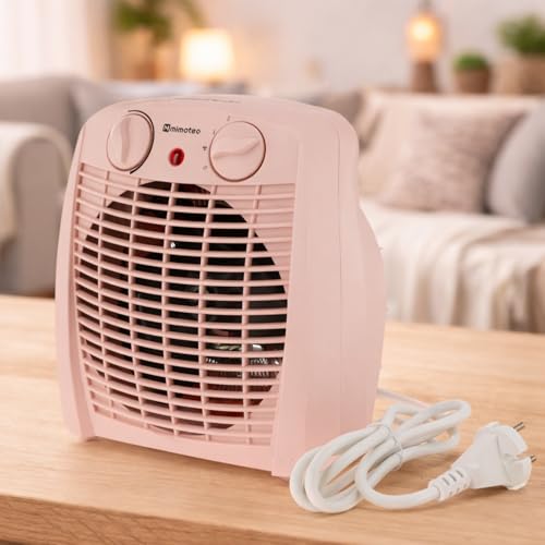 M mimotec – Chauffage soufflant électrique Pink Comfort 2000W Mimotec, chauffage d’appoint portable au sol, double puissance 1000/2000W, faible niveau...