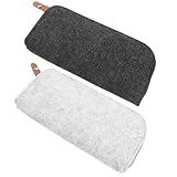 GALPADA 2 Stück Filz Mäppchen mit Reißverschluss Tragbare Federtasche Große Kapazität Reißfest und Leicht Handlich für Schule Büro und Unterwegs Kompakte Aufbewahrungstasche für Stifte