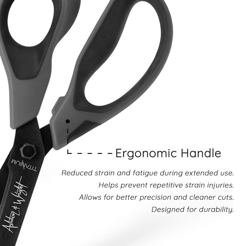Ashton and Wright - Titanium HD - Heavy Duty Scissors for Office, Home, Kitchen, and Craft - 210mm / 8” - Titanium Coated Blades (Grey, Right Handed) - Image 4