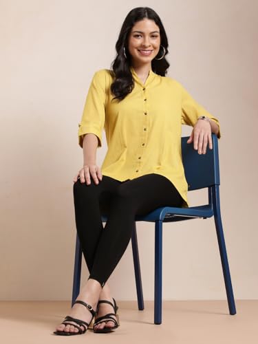 Image of TWIN BIRDS Super Stretchable Cotton Elasthane Fabric Ankle Length Leggings for Women