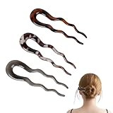 3 horquillas francesas para el pelo, horquillas francesas, plátanos, en forma de U, pinzas para el pelo para mujer, pasador de plátano, accesorio para el cabello (dos estampado de leopardo+gris oscuro