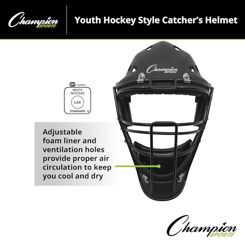 image for Champion Sports Hockey Style Catcher's Helmet Mask - Adult/Youth Sizes