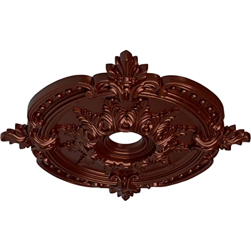 Image of Ekena Millwork CM28BEACS Benson Classic Ceiling Medallion, Antique Copper, 28 3 /8 inchOD x 3 3 /4 inchID x 1 5 /8 inchP