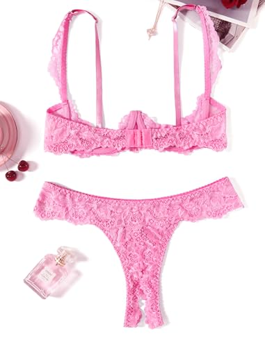 Image of Avidlove Sexy Lingerie Set for Women Lace Bra and Panty Sets Underwire Push Up Lace Lingerie Set XS-XXL