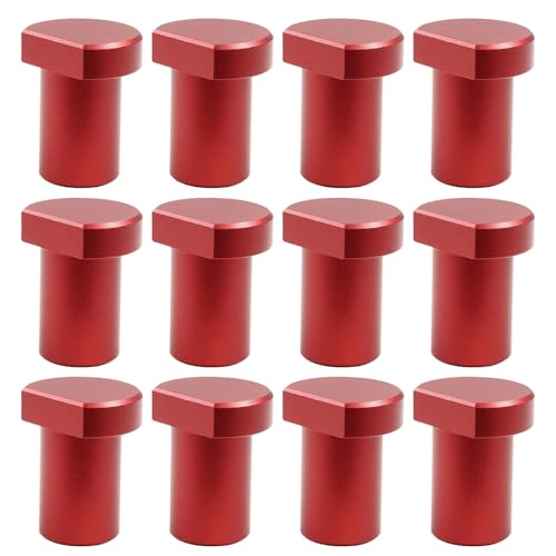 QINGYIWL 12 Stück Bankhaken 20mm, Aluminiumlegierung Bench Dog, Bank-Hundeklemme, Holzbearbeitungstisch Spannbacken Hobelbank Zubehör für 20mm Hundeloch