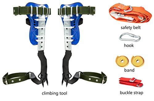 Medduw (Upgraded 2 Pack Tree Climbing Gears, Adjustable Tree Climbing Spikes with Harness Belt and Non-Slip Pedal, 304 Stainless Steel Tree Climbing Tool for Picking Fruit, Outdoor Sport - Thumbnail 2