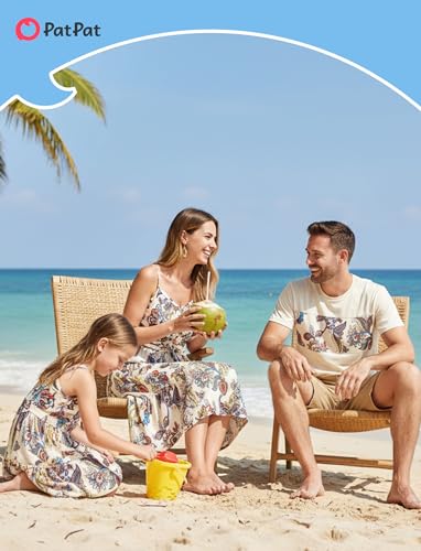 Image of PATPAT Matching Hawaiian Outfits for Family Summer Dress & Tee Sets | Mommy and Me Dresses, Hawaiian Dresses for Women, Matching Hawaiian Outfits for Couples, Beach Vacation, Family Photoshoot