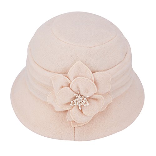 Womens gatsby 1920s winter wool cap beret beanie cloche bucket ha…