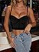 Alivila.Y Fashion Womens Lace Sweetheart Bustier Bra Backless Longline Lace Bras 21971-Black-S