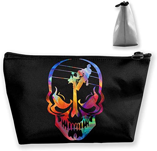 Preisvergleich Produktbild Lineman Kosmetiktasche mit Totenkopf-Motiv, für Reisen, Neonfarben