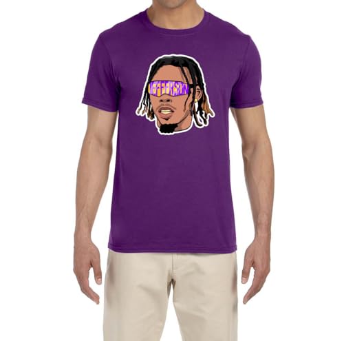 Purple Minnesota Justin Jefferson Face Logo T-Shirt