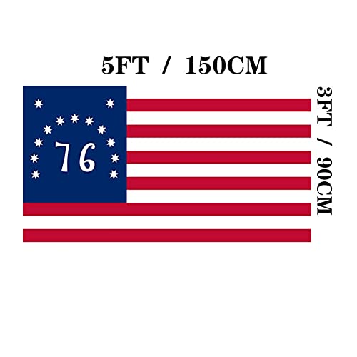 Jayus Embroidery 1776 Bennington Betsy Ross US Flags 3x5 Ft- 76 Spiritual 13 Stars United States American Flag Banner with Heavy Duty Polyester and 2 Brass Grommets by Jayus - Image 6