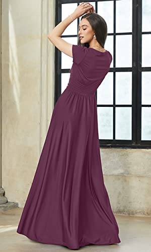 Image of KOH KOH Womens Sexy Cap Short Sleeve V-Neck Flowy Cocktail Gown