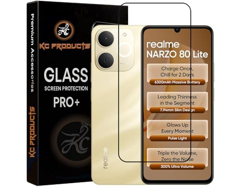 Image of Tempered Glass Screen Protector Compatible For Realme Narzo 80 Lite 5G with Easy Self Installation Kit