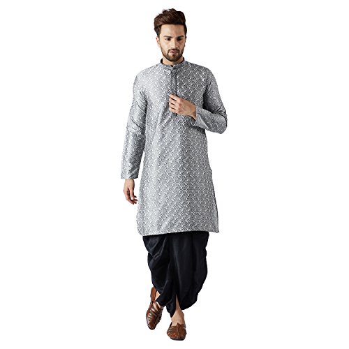 Image of SOJANYA Men's Silk Blend Solid (Since 1958, Kurta & Dhoti Set