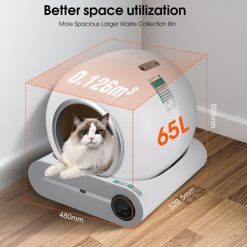 (2025 Model) Self-Cleaning Cat Litter Box – Automatic Scooping, Odor Control & WiFi App (2.4G) – Smart Litter Box with Disposable Liners, Quiet Operation – Works with Cats Up to 15lbs