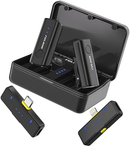 FULAIM X2 Wireless Lavalier Microphone for iPhone Android Phones ...