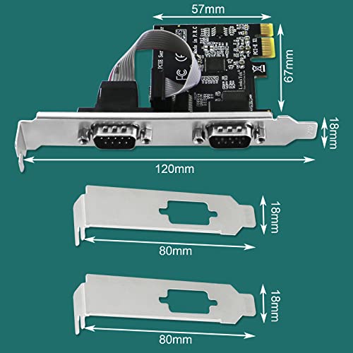 Linkstek PCIE-SE2 2-Port Pci Express Rs-232 Db9 Serial Port Card thumb #7