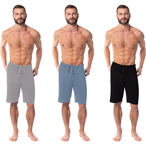 AMERICAN HEAVEN Mens 3 Pack Ultra Soft Cotton Rayon Pajama Short Pants | Lightweight Lounge & Sleep Bottoms2