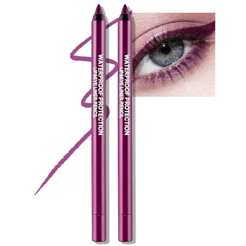 Wugbc 2 PCS Nude Waterline Eyeliner Pencil, Cream Gel Eyeliner Smooth Waterproof Smudge-Proof Lasting Ultra-Pigmented Eye Brightener Pen with Sharpener Makeup for women Multi-Use Eye Liner Crayon