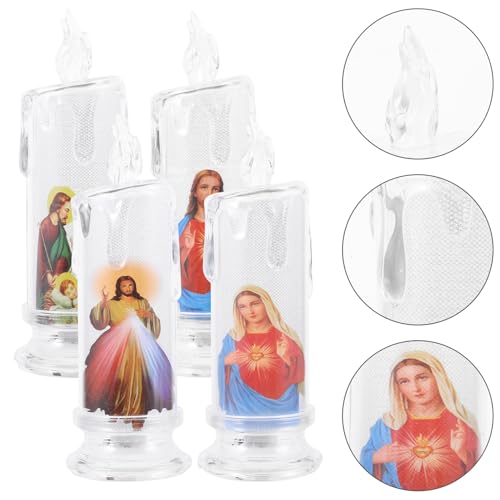Velas LED religiosas de Jesús luz cálida sin llama para adoración 7