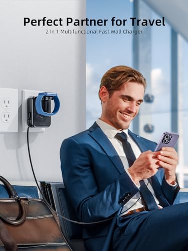 AFLYDOG 2-in-1 Apple Watch & iPhone Wall Charger w/ Built-In Retractable Lightning Cable - image 3