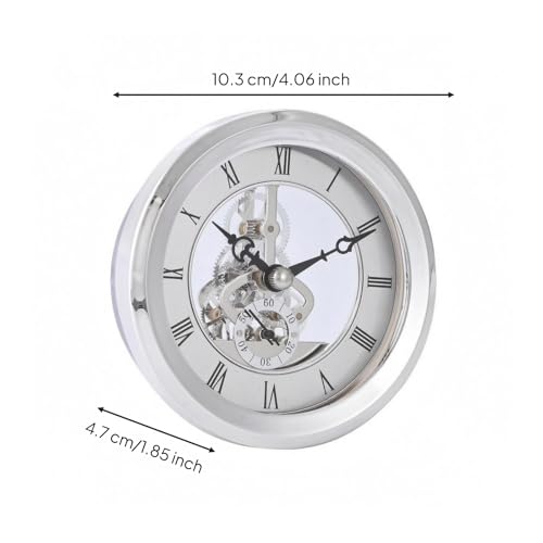 Cabezal reloj empotrado de metal plateado pulido con maquinaria de alta precisión para bricolaje 3