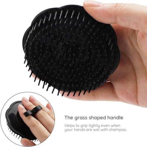 Image of Finger Grip Round Hair Combs Pocket Hair Comb | Hair Washing Comb for Men and Women Hand Grip Round pocket Hair comb Multi color (Color may vary) Pack of 2 (Finger Comb 2 pc) |