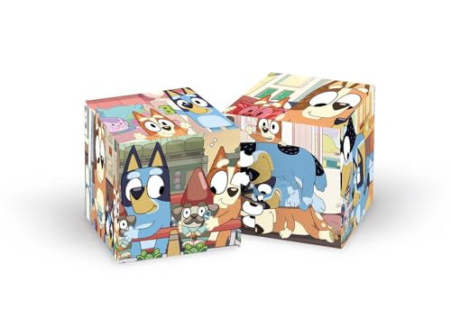 Clementoni - Bluey Cube, Puzzle con 6 Cubi, Gioco Educativo Bambini 2+ Anni per Sviluppare Memoria, Logica e Manualità, Made in Italy, 12x8 cm, 40662