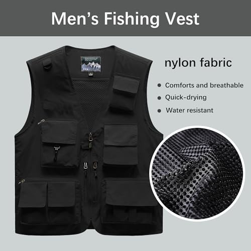 GGPP Mens Outdoor Vest for Fishing Photography Teamwork Quick Dry with Multi Pockets3