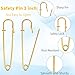 50 PCS 3 Inch (75m) Safety Pins for Clothes Leather Canvas Blankets Crafts Skirts Kilts Heavy Duty Oversized Safety Pins for Clothes in Gold Dulinkas