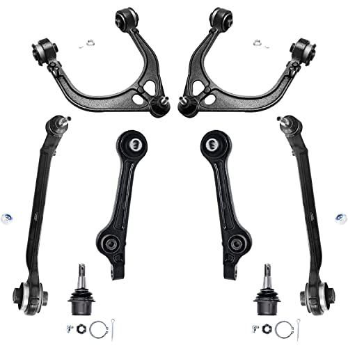Image of Detroit Axle - RWD Front End Suspension Kit for 2011-2023 Chrysler 300 Dodge Charger Challenger 2 Upper Control Arms w /Ball Joints 4 Lower Control Arms 2 Lower Ball Joints - 8pc Set