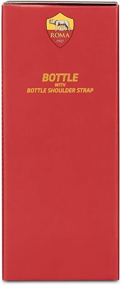 AS Roma Seven Boy's Water Bottle, Red, with Bottle Holder with Shoulder Strap, Temperature Resistance: Warm 12 Hours/Cold 24 Hours