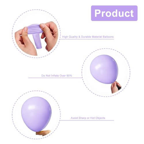 Image of Dark Purple Balloons 55pcs Pastel Light Purple Balloons 12inch for Purple Birthday Wedding Baby Shower Party Decorations