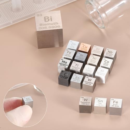 QUARKZMAN Silizium Würfel 0.5 Zoll Hochdichtemetall Element Würfel Metall Dichte Würfel Für Chemische Elementsammlung Wissenschaftliche Experimente Und Bildungsanwendungen Silber