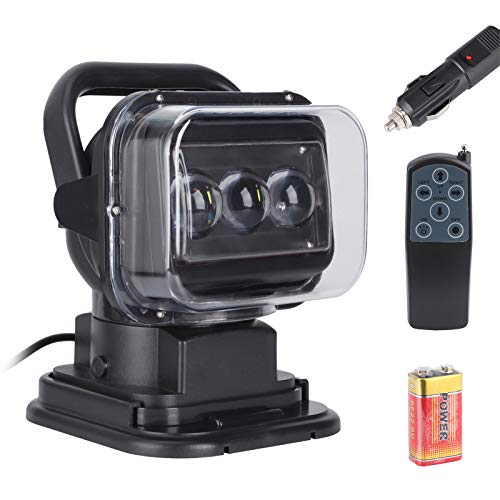 Klanata LED Boat Spot Light Searchlight 60W 12‑24V 6500LM 360° with Remote Control Outdoor Working Lamp
